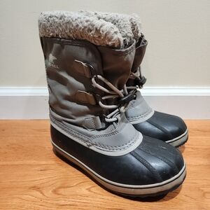Sorel Kids' Yoot Pac Black/Gray Snow Boots- Waterproof
